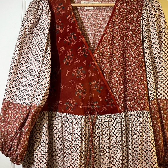 Like New! Christy Dawn Heirloom Patchwork Gina Dress in Colorblocked Rust (S) - Picture 4 of 10